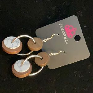 Wood And Marbled Earrings